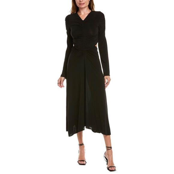 A.L.C. Mona Midi Dress in Black with Cut Outs. XS. Brand New.